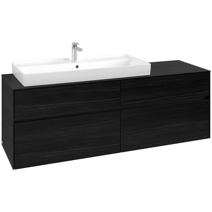 Wastafelonderkast Collaro 1600x548x500mm Black Oak C029B0AB