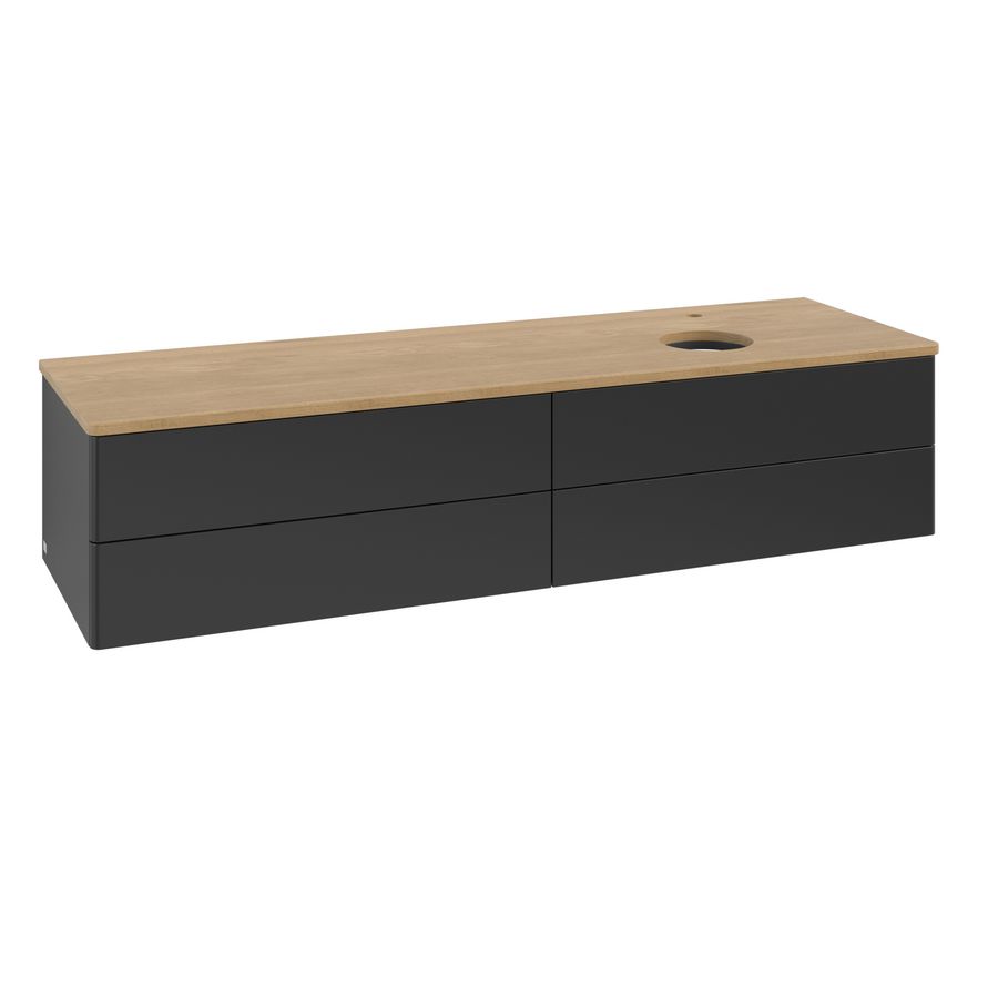 Wastafelonderkast Antao 1600x360x500mm Black Matt Lacquer L27051PD