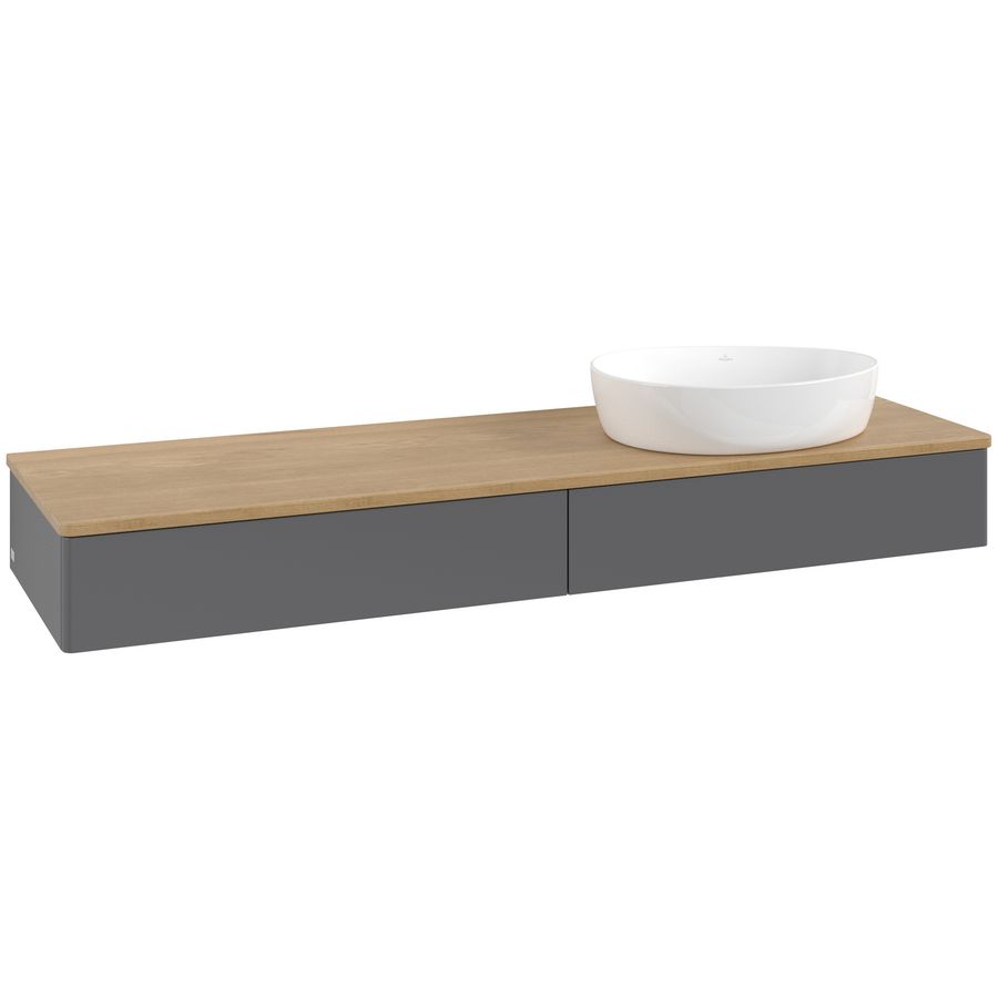 Wastafelonderkast Antao 1600x190x500mm Antr. Matt Lacquer K16011GK
