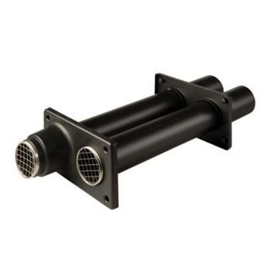Muurdoorvoer HR Par PP/PP 80-80 600mm zwart incl. muurplaten