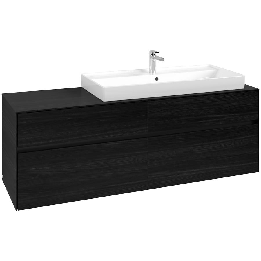 Wastafelonderkast Collaro 1600x548x500mm Black Oak C030B0AB
