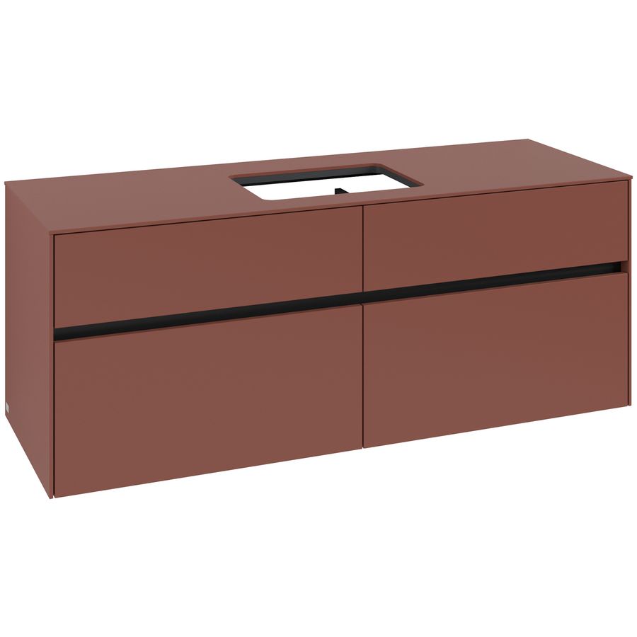 Wastafelonderkast Collaro 1400x548x500mm Wine Red C11600AH