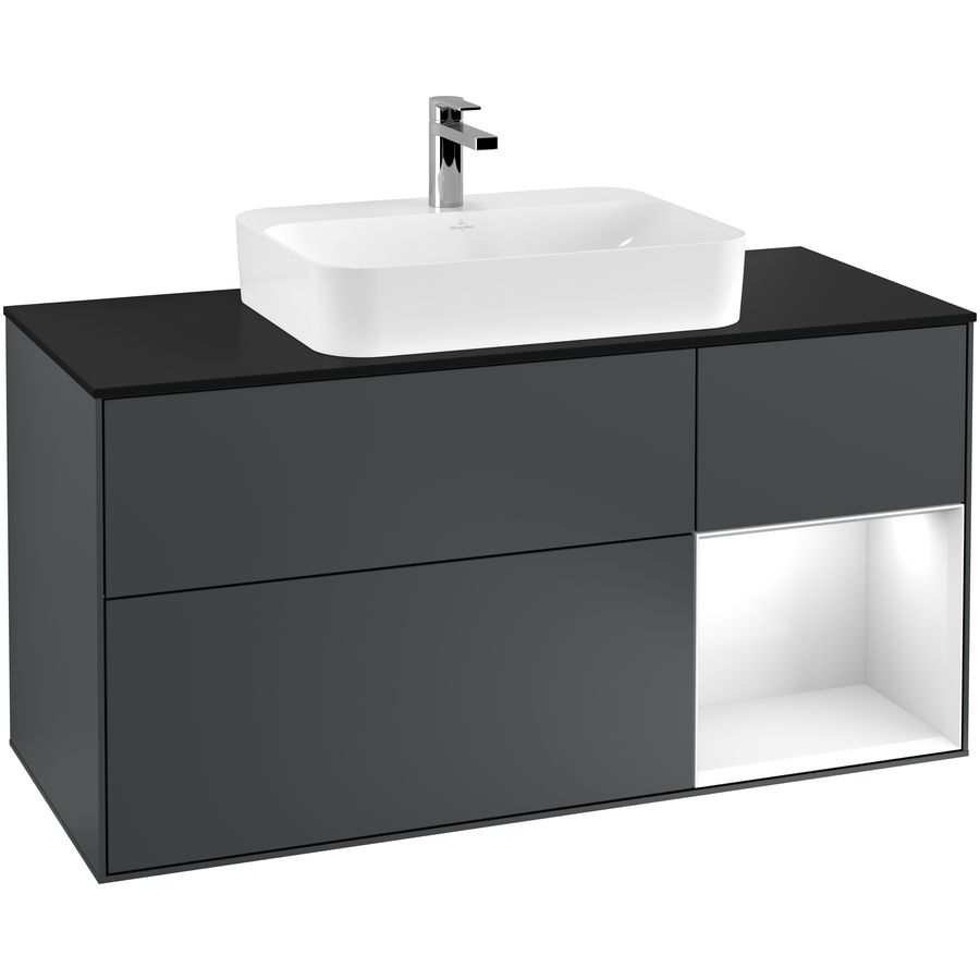 Wastafelonderkast Finion 1200x603x501mm Mid.Blue Matt Lacquer F422GFHG