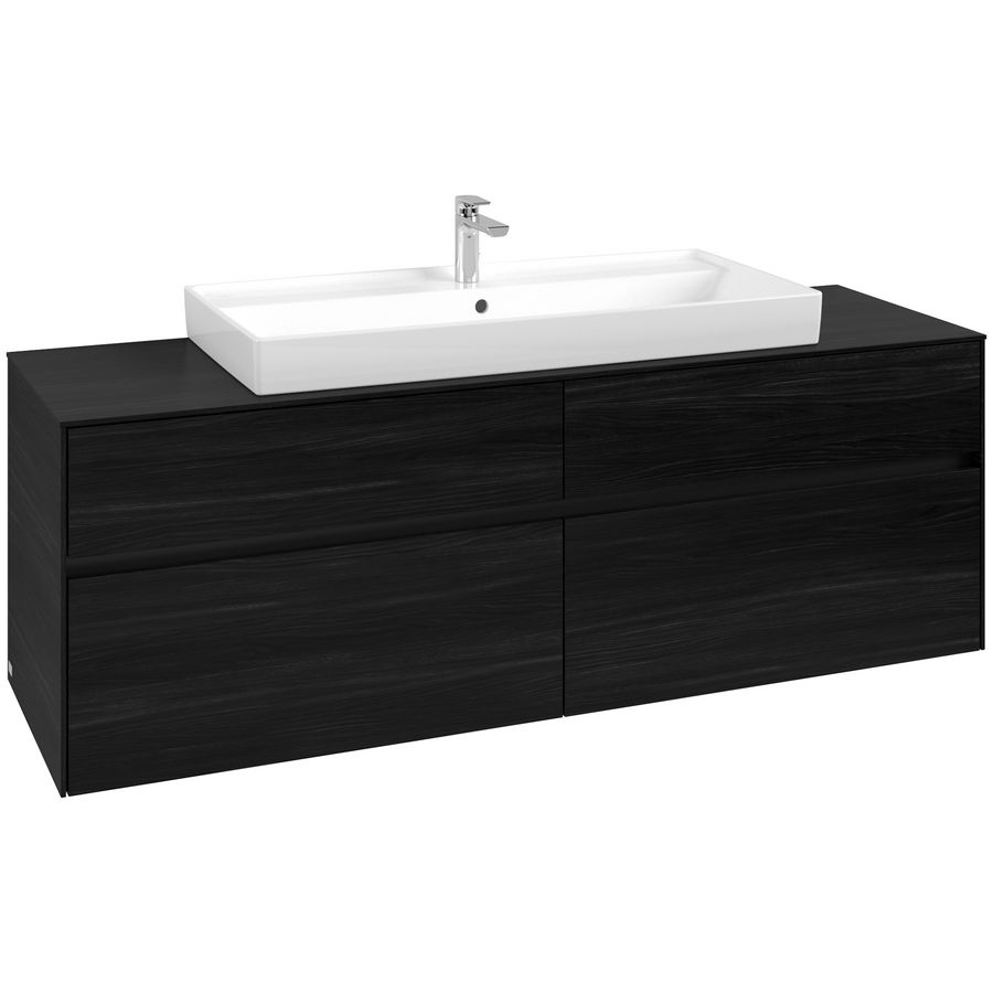 Wastafelonderkast Collaro 1600x548x500mm Black Oak C031B0AB