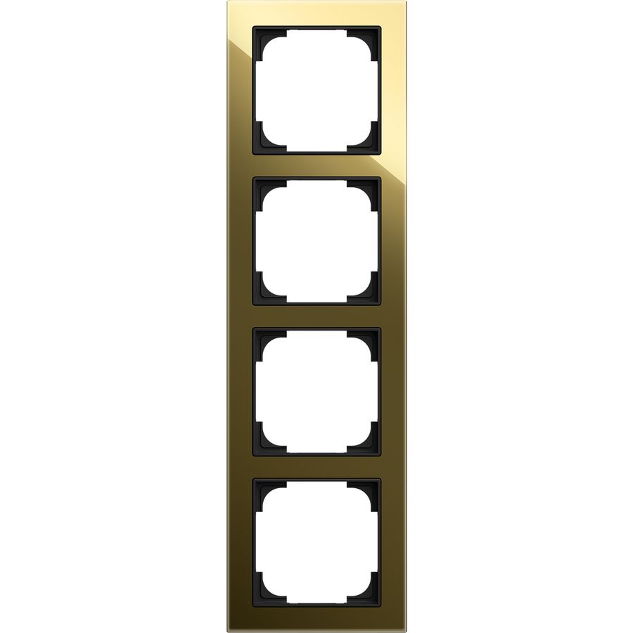 Afdekraam 4-voudig art-glas zwart/goud (1724-4013)
