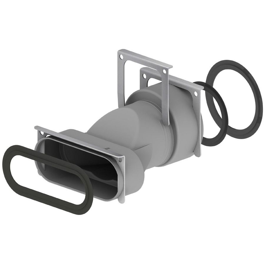 Overgangsstuk ComfoTube 90 > ComfoTube Flat 51 incl. o-ringen en fixeerschijven