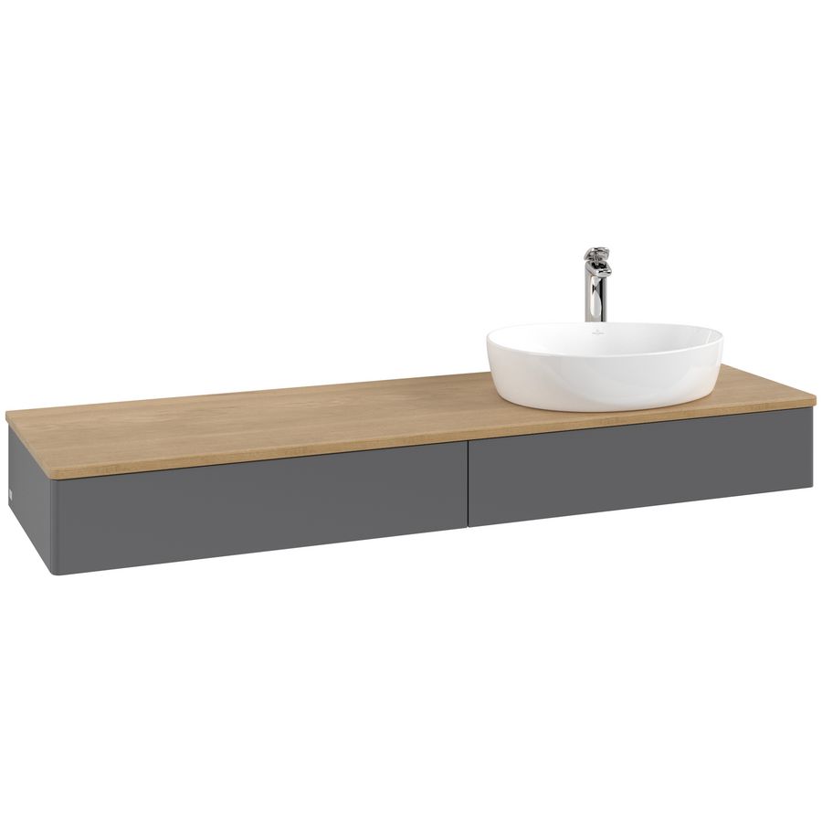 Wastafelonderkast Antao 1600x190x500mm Antr. Matt Lacquer K16051GK