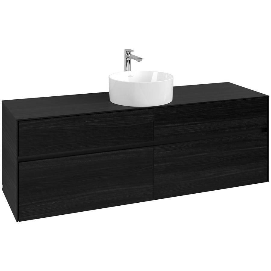 Wastafelonderkast Collaro 1600x548x500mm Black Oak C04900AB