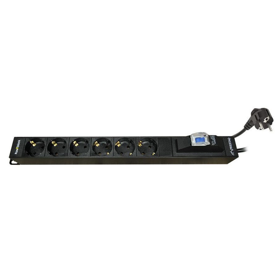 PowRblock 19" Horizontal 6 x Schuko + 16 Amp. Automaat