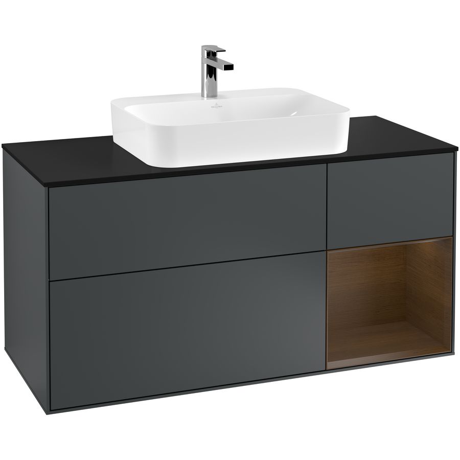 Wastafelonderkast Finion 1200x603x501mm Mid.Blue Matt Lacquer F422GNHG