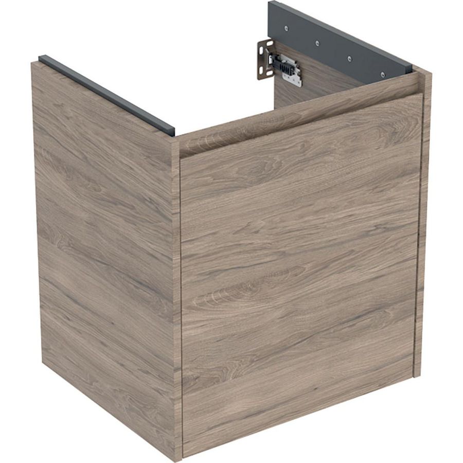 Onderkast voor wastafel 1 deur 54.6x60.6x44.6cm Breedte wastafel=60cm walnoot hickory / Melamine houtstructuur