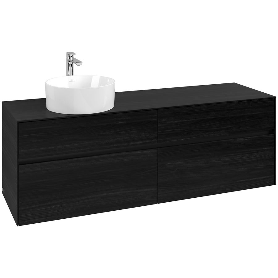 Wastafelonderkast Collaro 1600x548x500mm Black Oak C05000AB