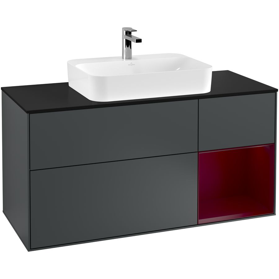 Wastafelonderkast Finion 1200x603x501mm Mid.Blue Matt Lacquer F422HBHG