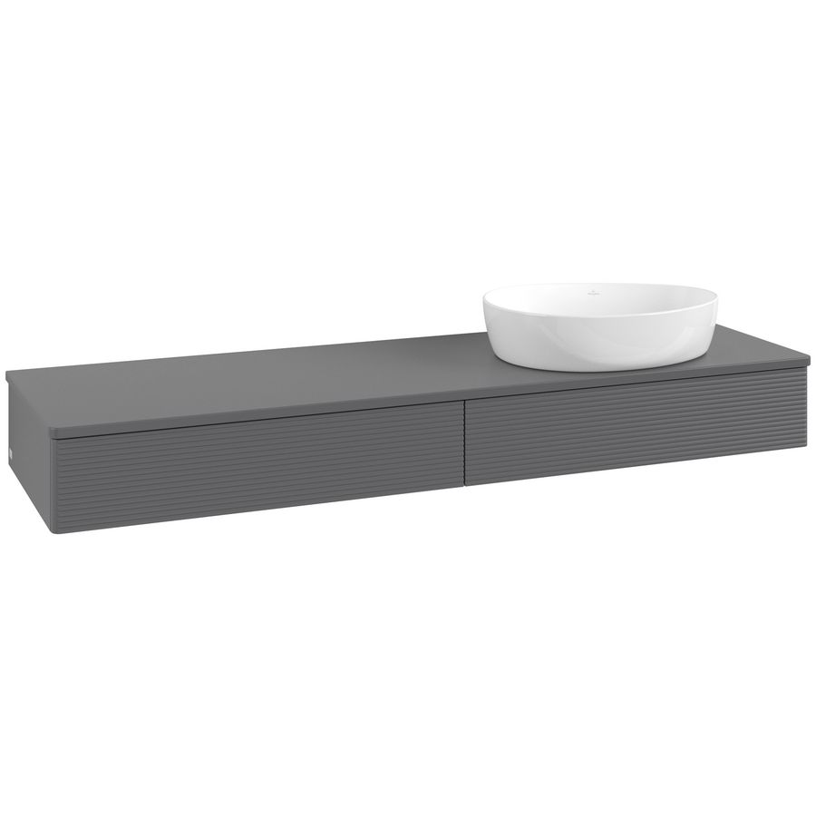 Wastafelonderkast Antao 1600x190x500mm Antr. Matt Lacquer K16110GK
