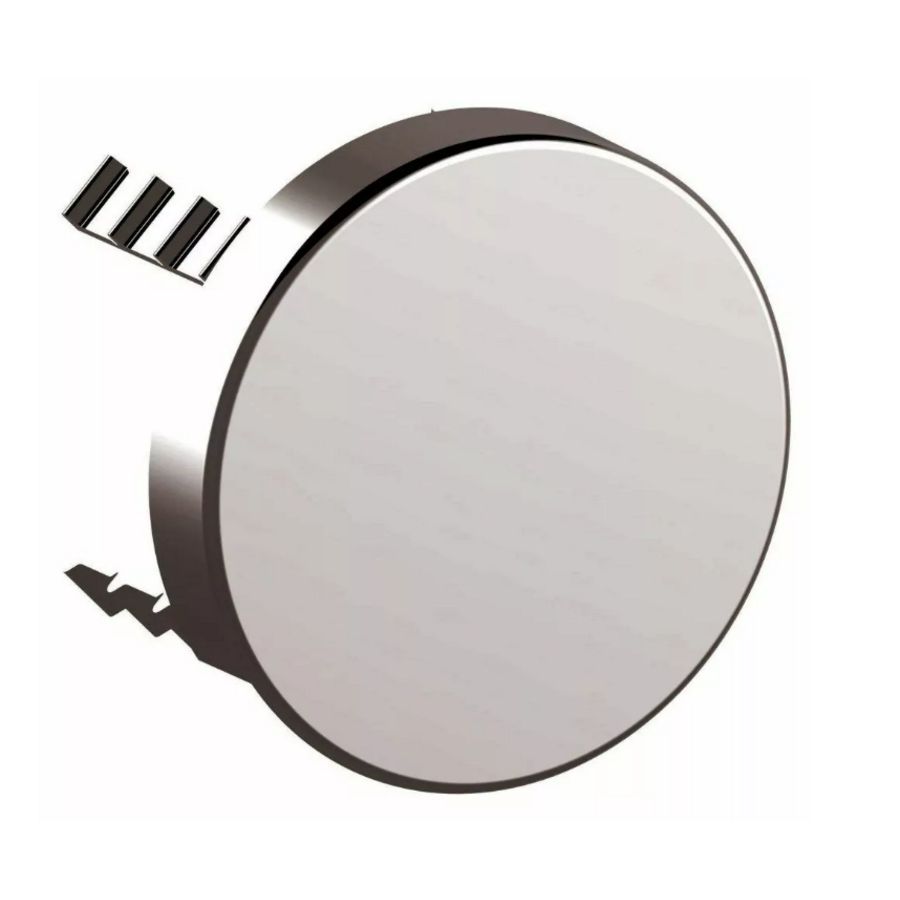 Afdekkap nikkel geborsteld voor buisonderbreker (rond) 90mm