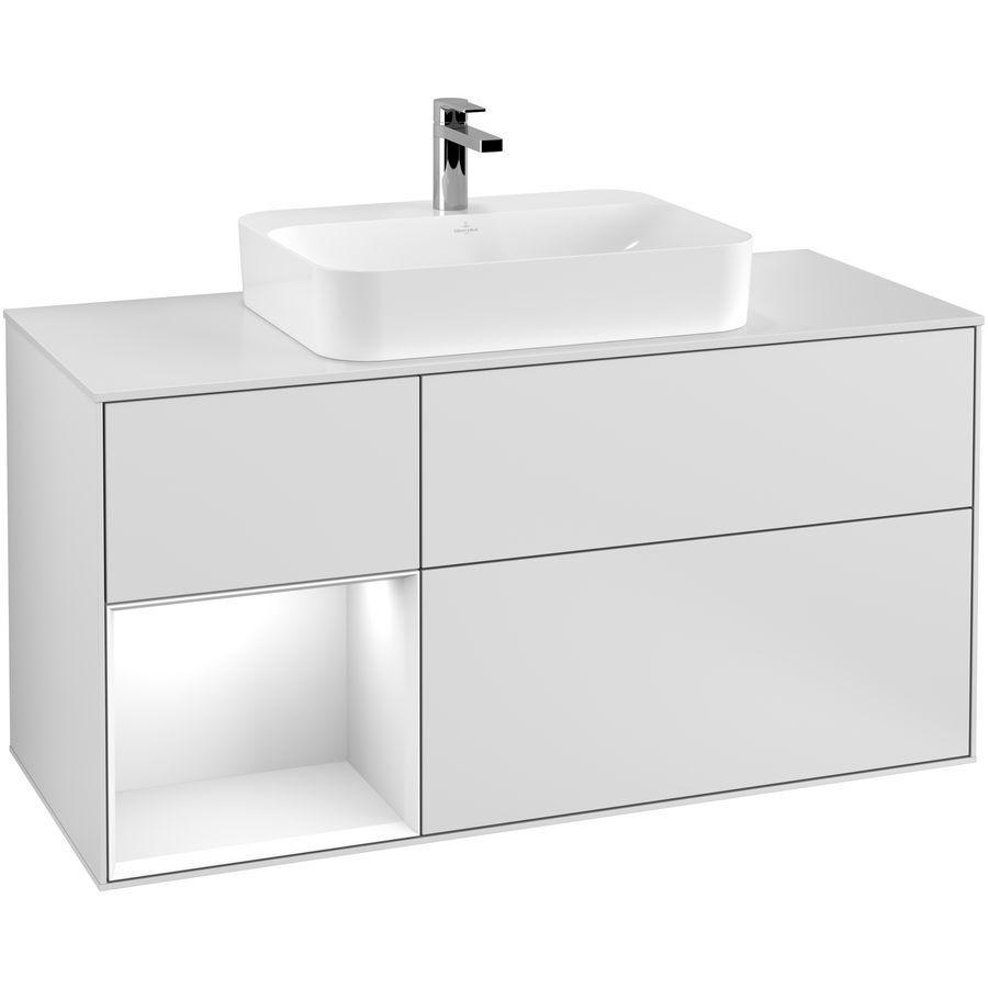 Wastafelonderkast Finion 1200x603x501mm White Matt Lacquer F411GFMT