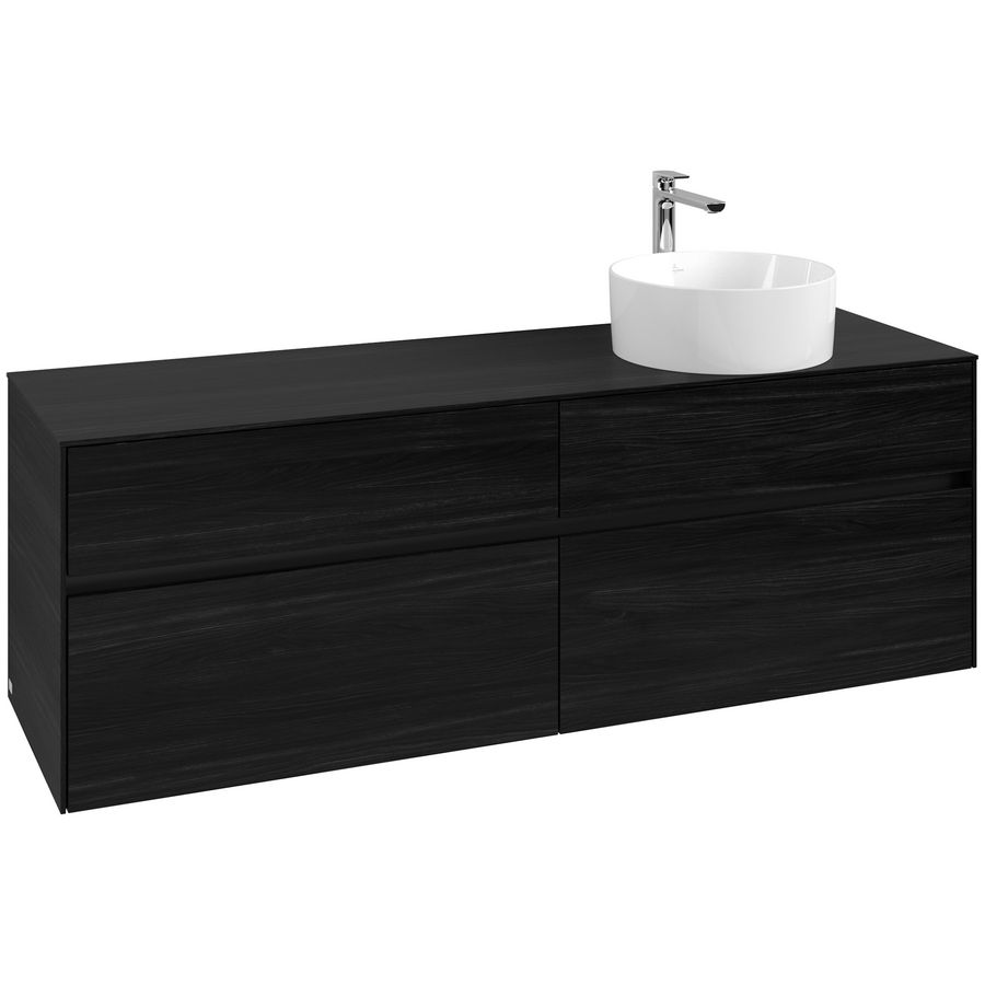 Wastafelonderkast Collaro 1600x548x500mm Black Oak C051B0AB