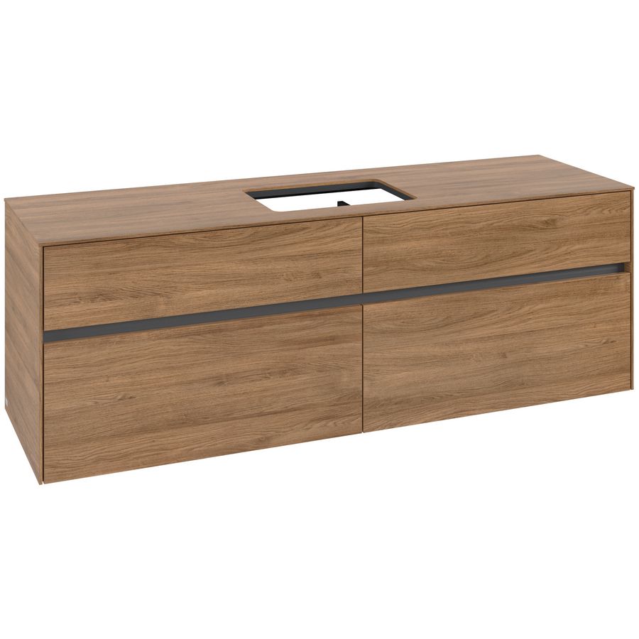 Wastafelonderkast Collaro 1600x548x500mm Oak.Kans C12000RH