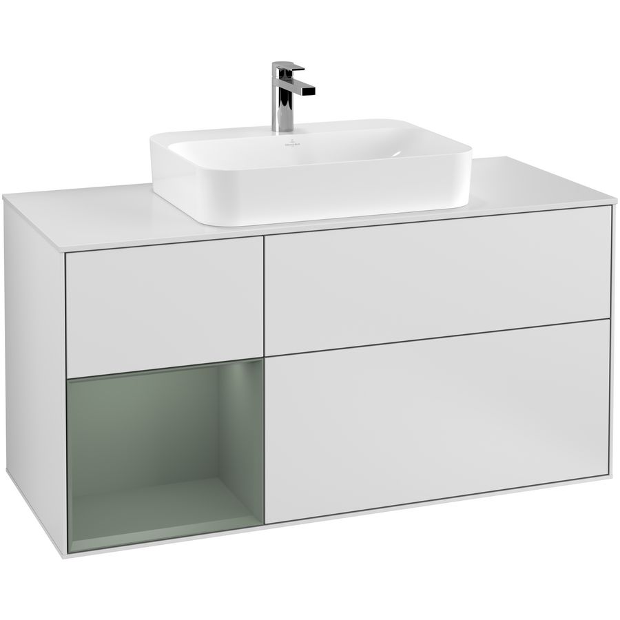 Wastafelonderkast Finion 1200x603x501mm White Matt Lacquer F411GMMT