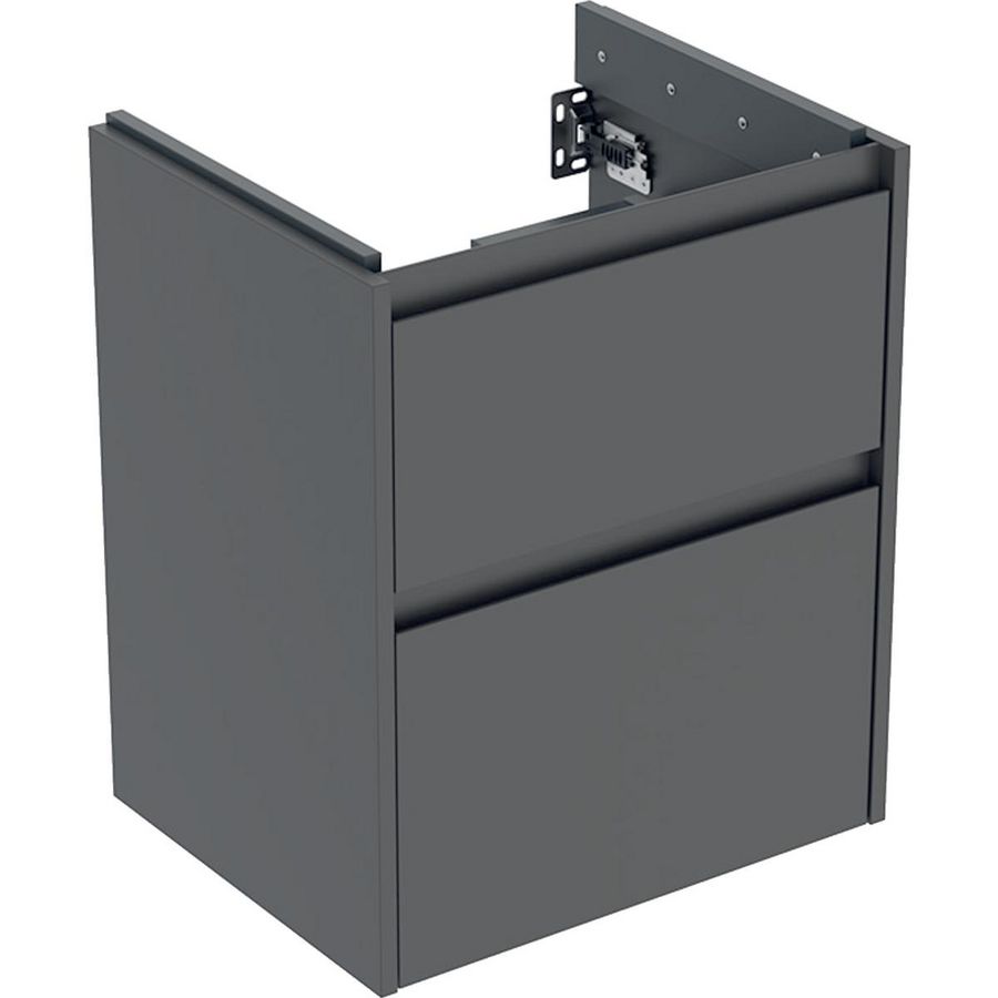 onderkast voor wastafel 2x la 50.4x60.6x40.5cm Breedte wastafel=55cm lava / gelakt zijdemat