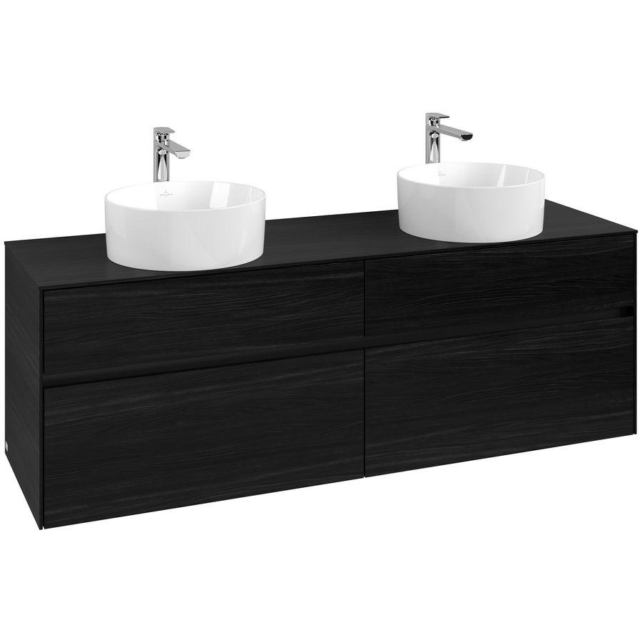 Wastafelonderkast Collaro 1600x548x500mm Black Oak C052B0AB