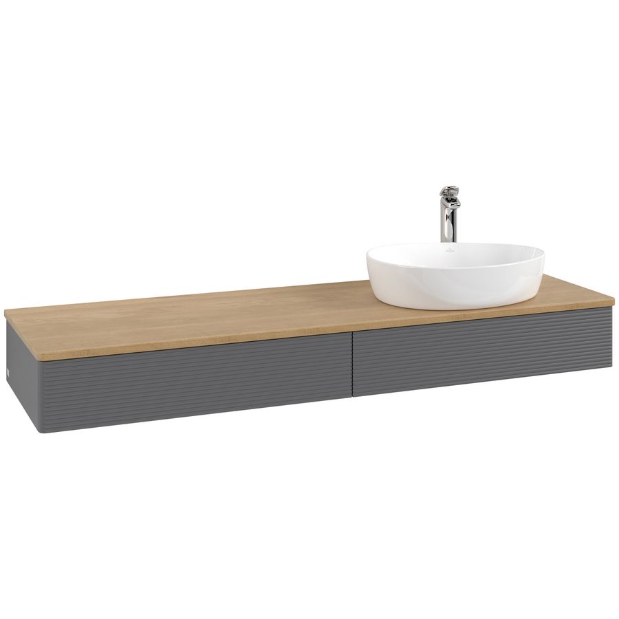 Wastafelonderkast Antao 1600x190x500mm Antr. Matt Lacquer K16151GK