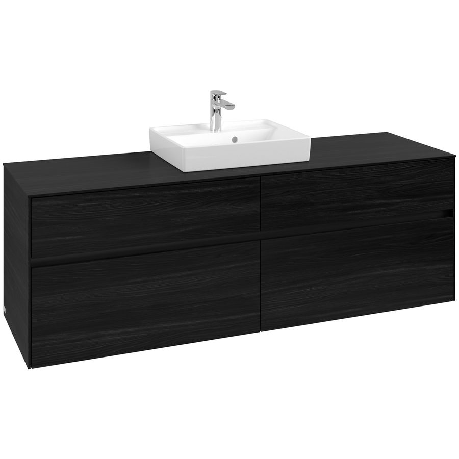 Wastafelonderkast Collaro 1600x548x500mm Black Oak C07700AB