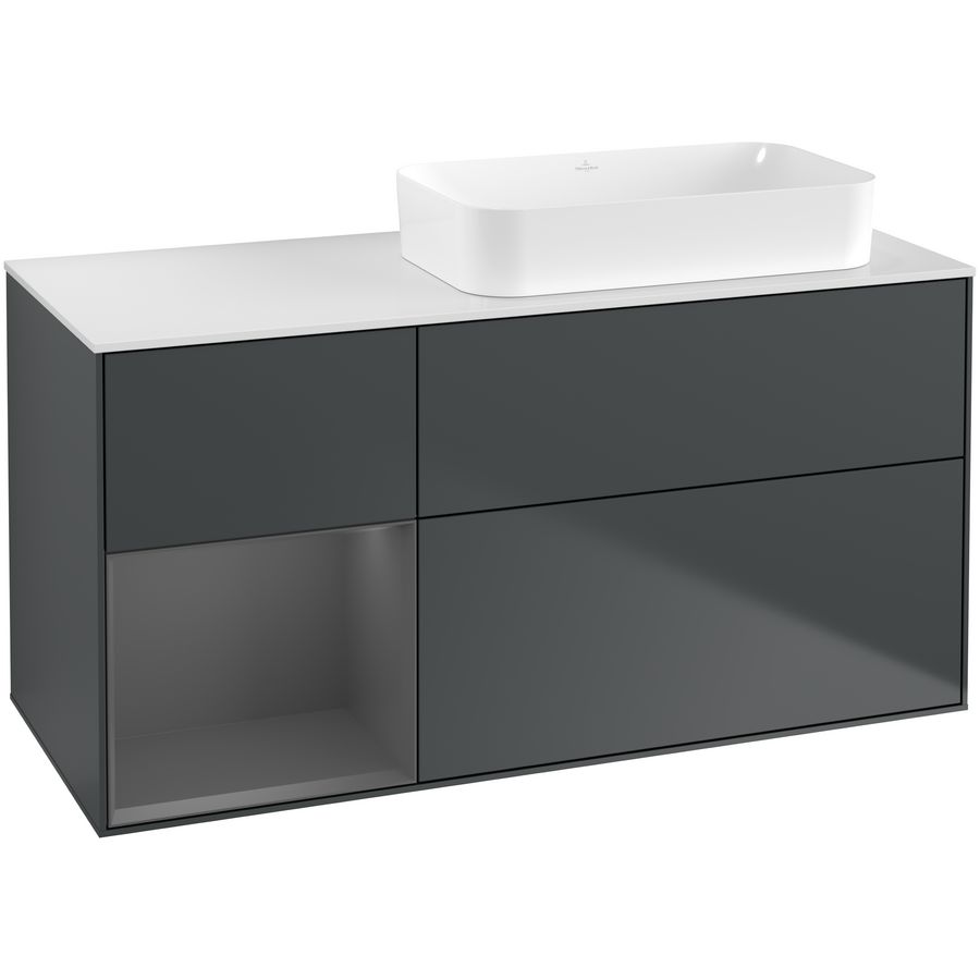 Wastafelonderkast Finion 1200x603x501mm Mid.Blue Matt Lacquer F681GKHG