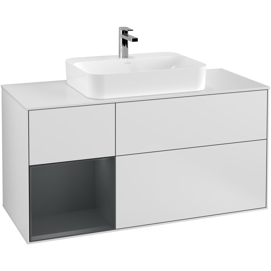 Wastafelonderkast Finion 1200x603x501mm White Matt Lacquer F411HGMT