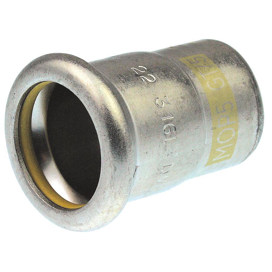 Eindkoppeling Xpress RVS gas 18mm R2729G VVE=20