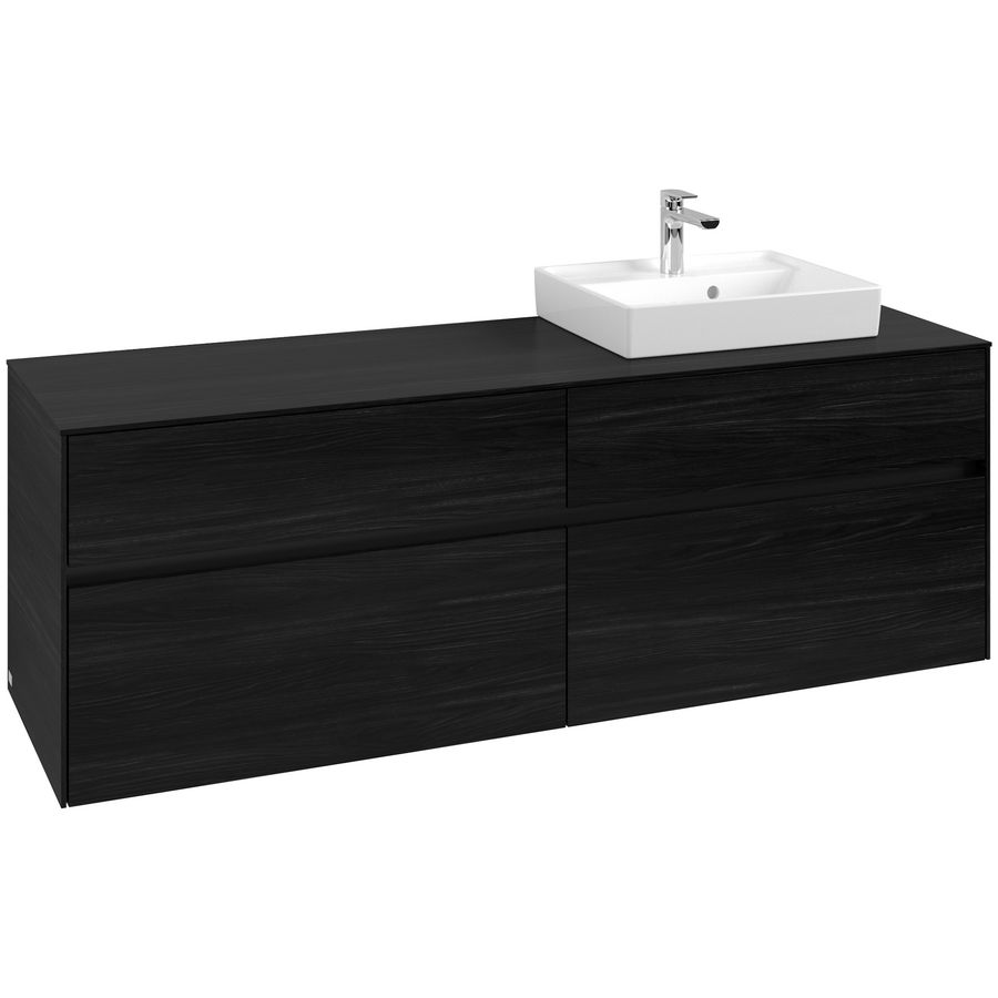 Wastafelonderkast Collaro 1600x548x500mm Black Oak C079B0AB
