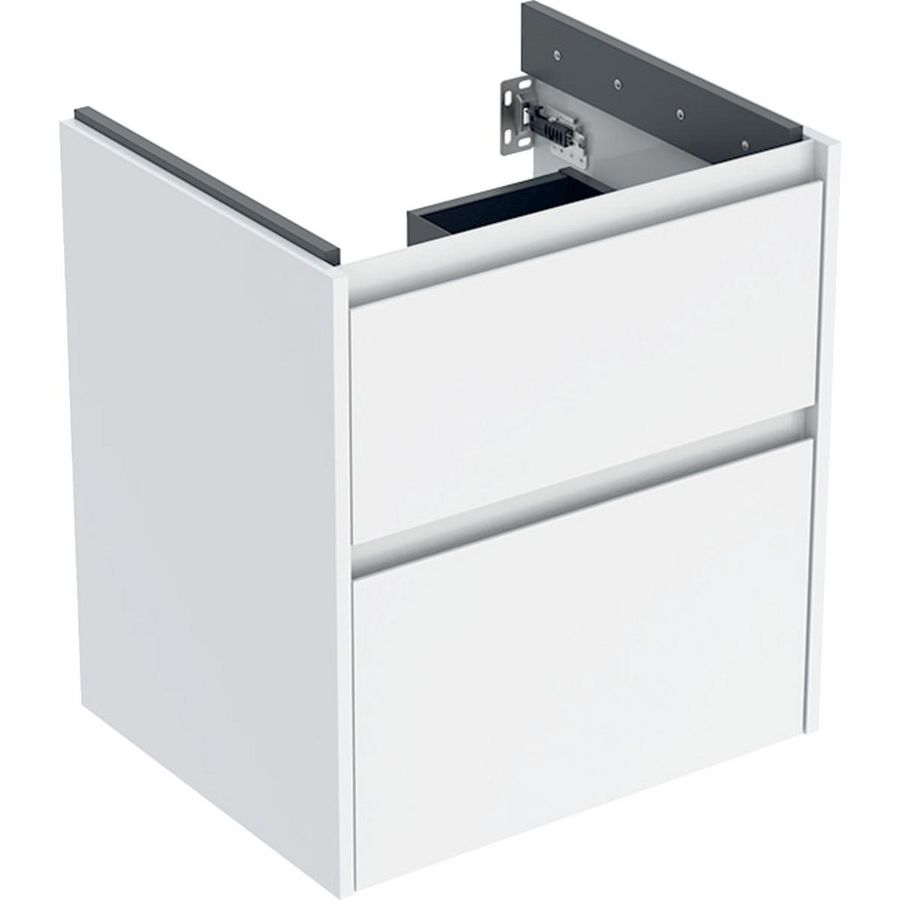 onderkast voor wastafel 2x la 54.6x60.6x44.6cm Breedte wastafel=60cm wit / gelakt zijdeglans