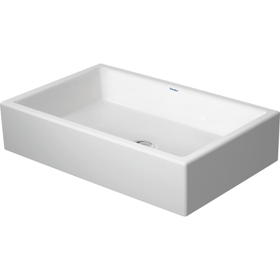 VERO AIR #235160 opzetwastafel 600mm wit zonder kraangat geslepen onderzijde