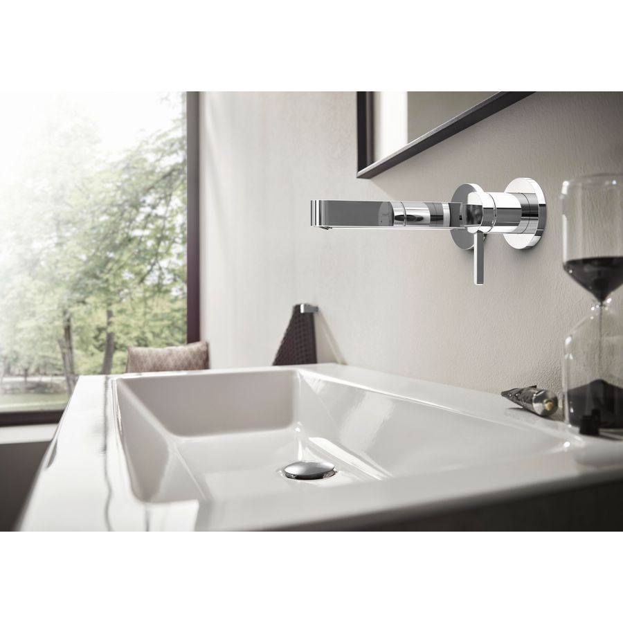 Afbouwdeel Finoris 2-gats wandmengkraan chroom sprong 169mm incl. push-open plug 1.1/4"