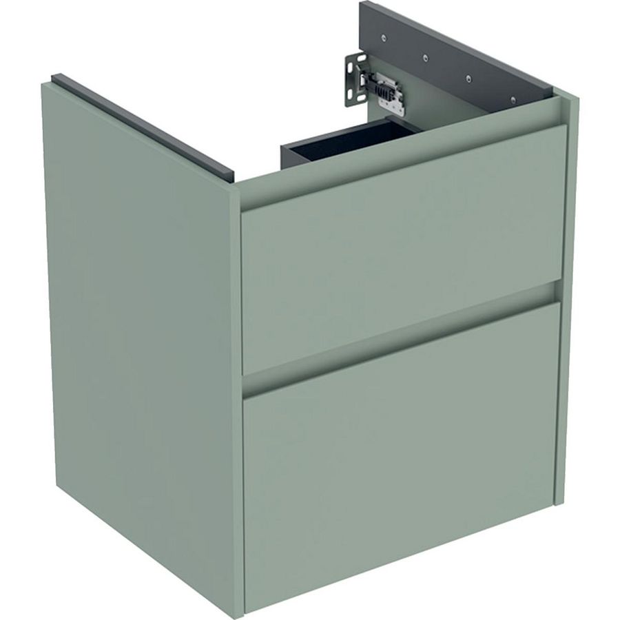 onderkast voor wastafel 2x la 54.6x60.6x44.6cm Breedte wastafel=60cm saliegroen / gelakt zijdemat