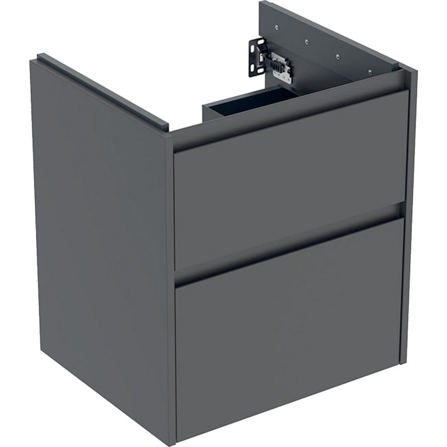 onderkast voor wastafel 2x la 54.6x60.6x44.6cm Breedte wastafel=60cm lava / gelakt zijdemat