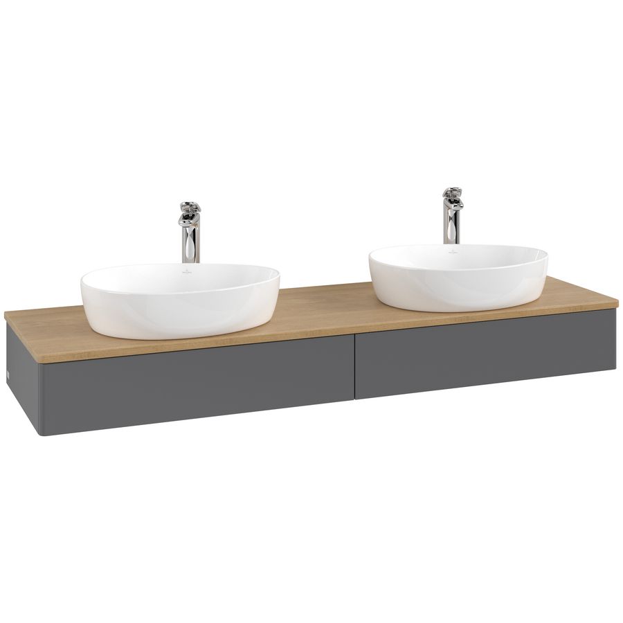 Wastafelonderkast Antao 1600x190x500mm Antr. Matt Lacquer K17051GK