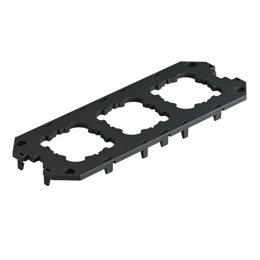 Afdekplaat voor UT4, 3 draagring 28x76x13 zwart VVE=10