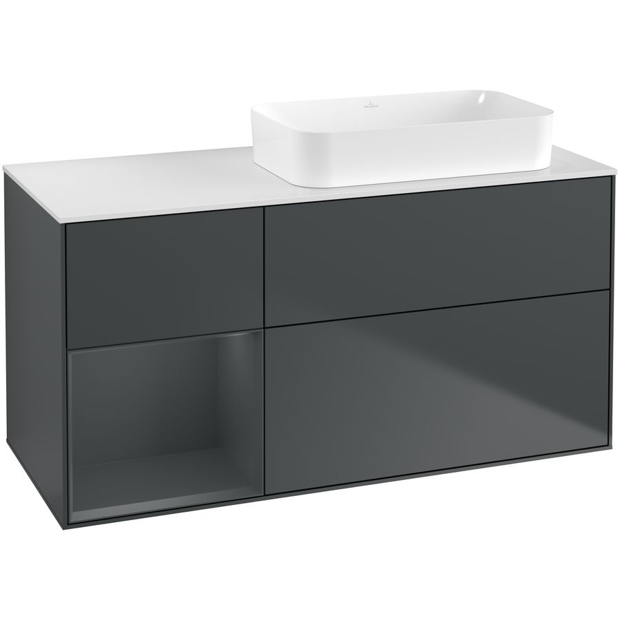 Wastafelonderkast Finion 1200x603x501mm Mid.Blue Matt Lacquer F681HGHG