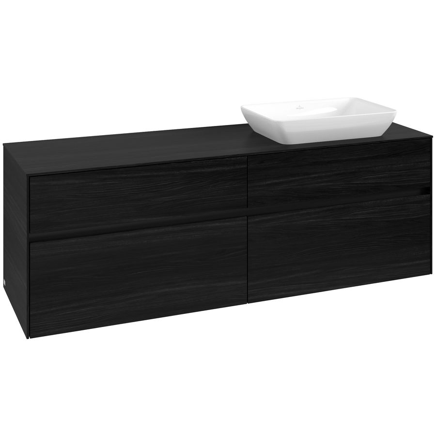 Wastafelonderkast Collaro 1600x548x500mm Black Oak C122B0AB