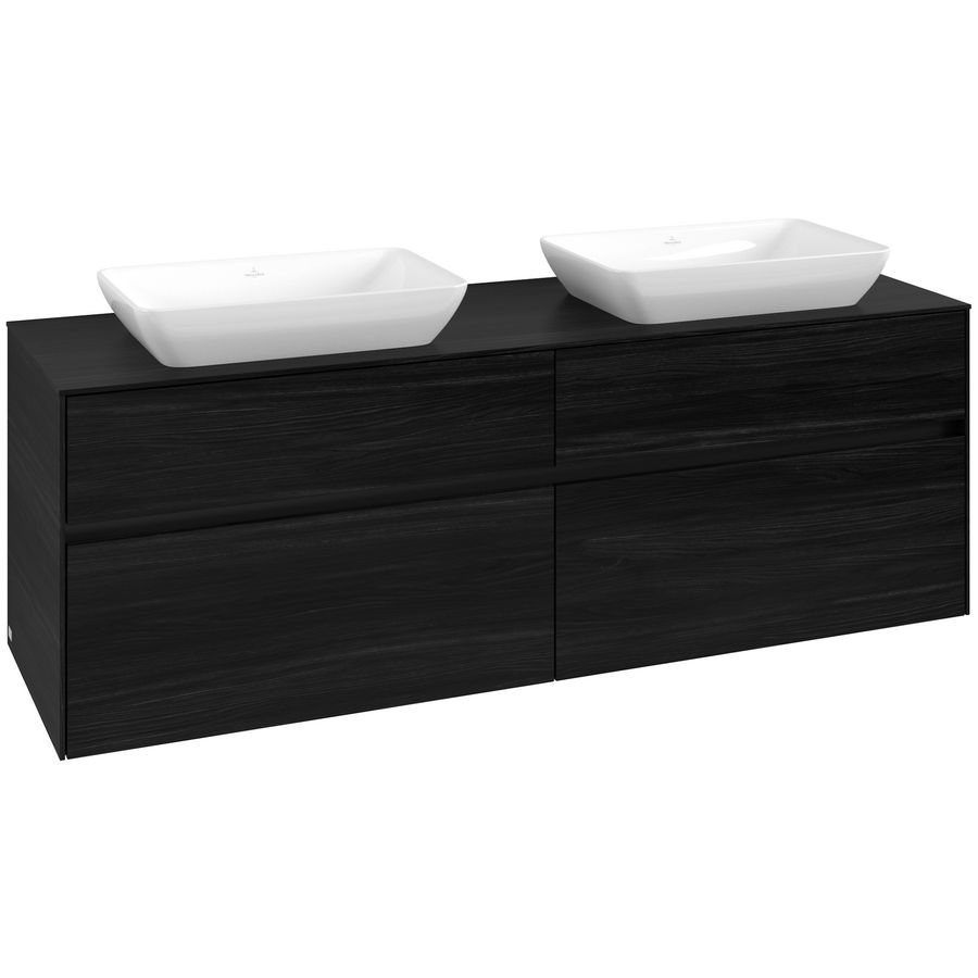 Wastafelonderkast Collaro 1600x548x500mm Black Oak C123B0AB
