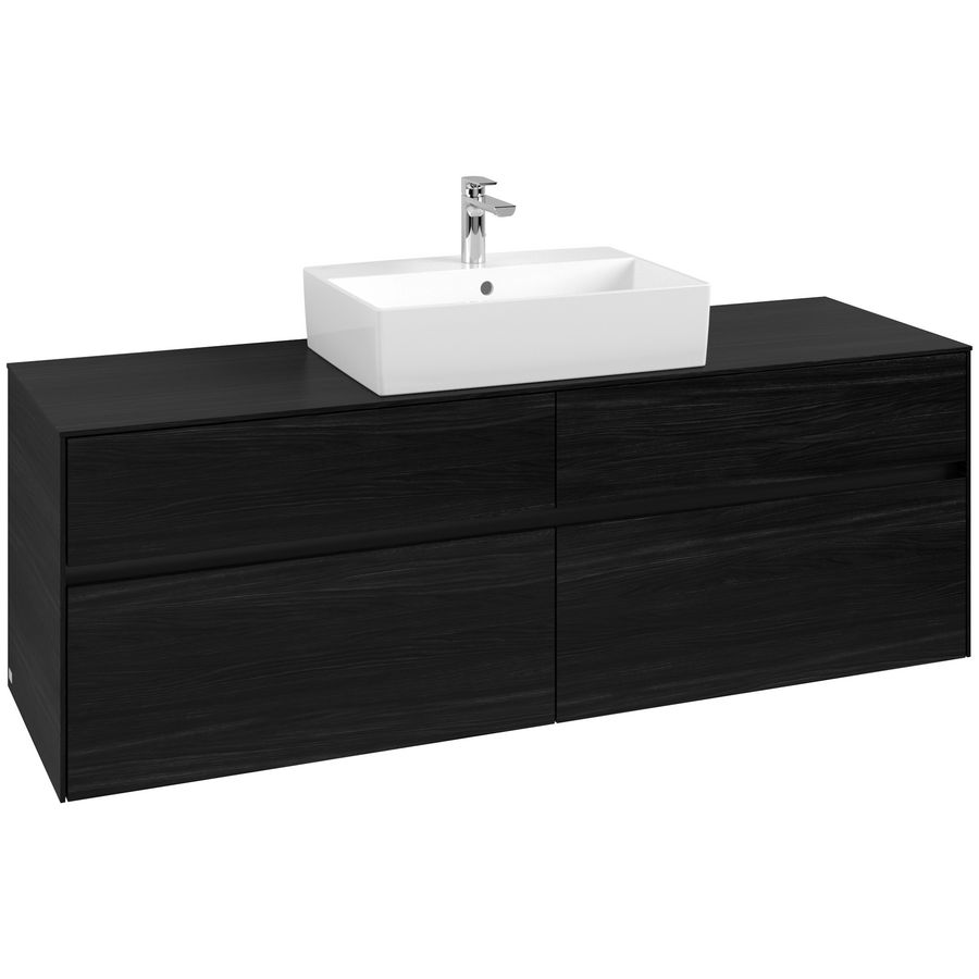 Wastafelonderkast Collaro 1600x548x500mm Black Oak C13400AB