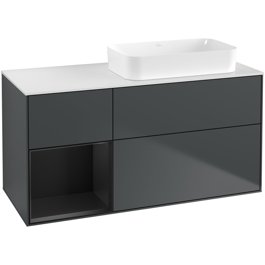 Wastafelonderkast Finion 1200x603x501mm Mid.Blue Matt Lacquer F681PDHG
