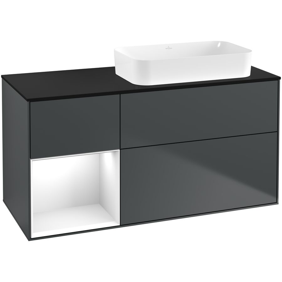 Wastafelonderkast Finion 1200x603x501mm Mid.Blue Matt Lacquer F682GFHG