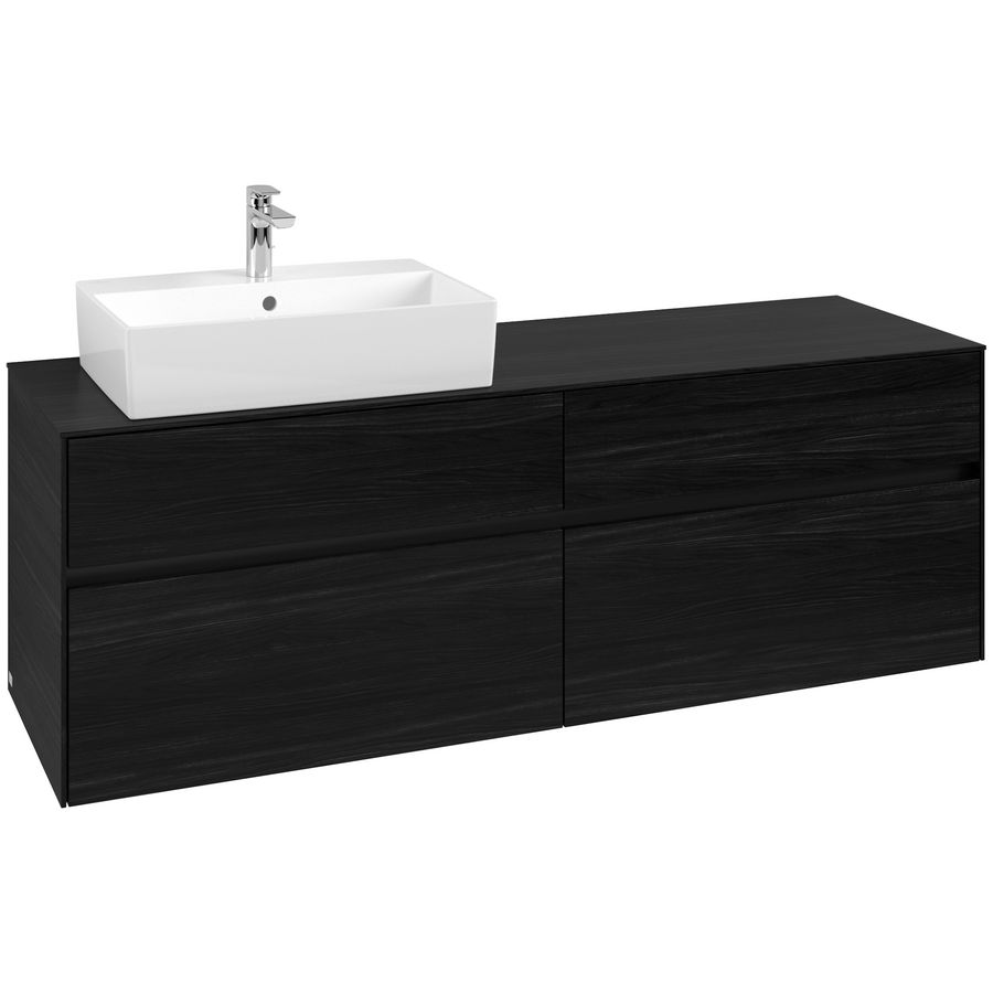 Wastafelonderkast Collaro 1600x548x500mm Black Oak C135B0AB