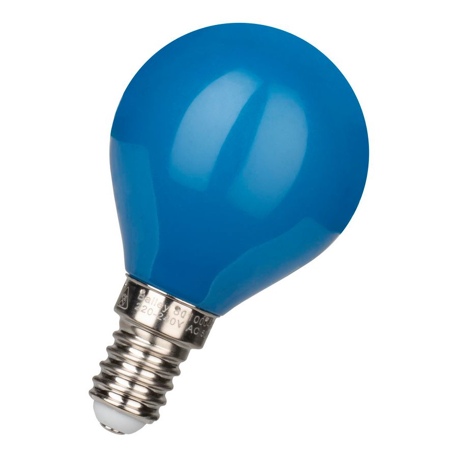 LED-lamp G45 party E14 1W blauw