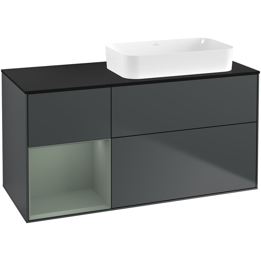 Wastafelonderkast Finion 1200x603x501mm Mid.Blue Matt Lacquer F682GMHG