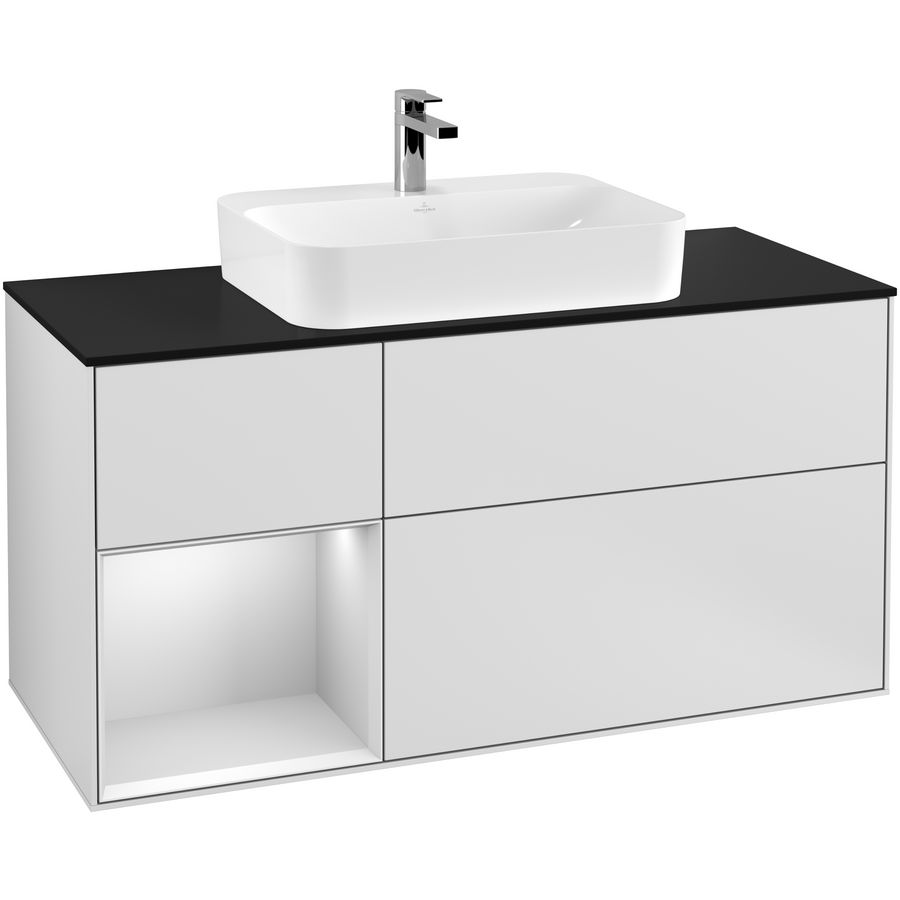 Wastafelonderkast Finion 1200x603x501mm White Matt Lacquer F412MTMT