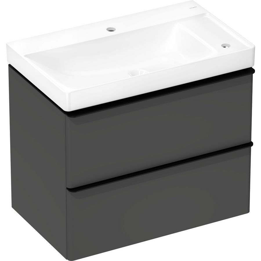 Badmeubel Xelu Q set Diamond Matt Grey 780/475 RE. greep mat zwart