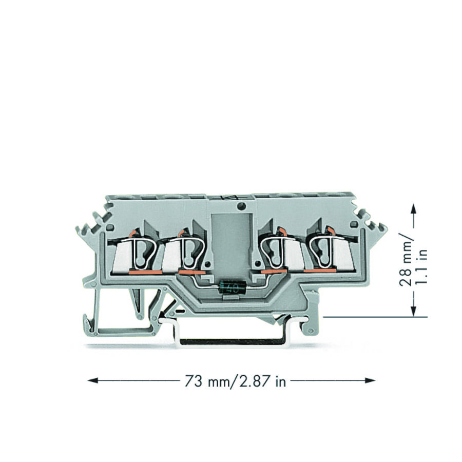 Moduleklem 4-draads+diode 1N4007 gri 280-623/281-411 VVE=100